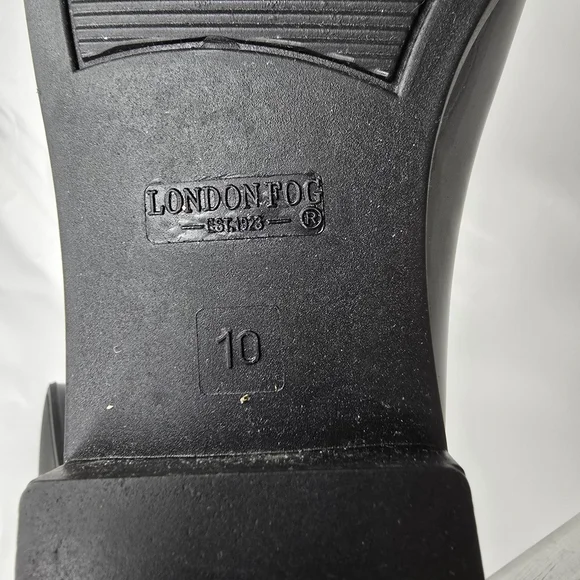 London Fog Sleek Black Chelsea Rain Boots Size 10M - Picture 6 of 7